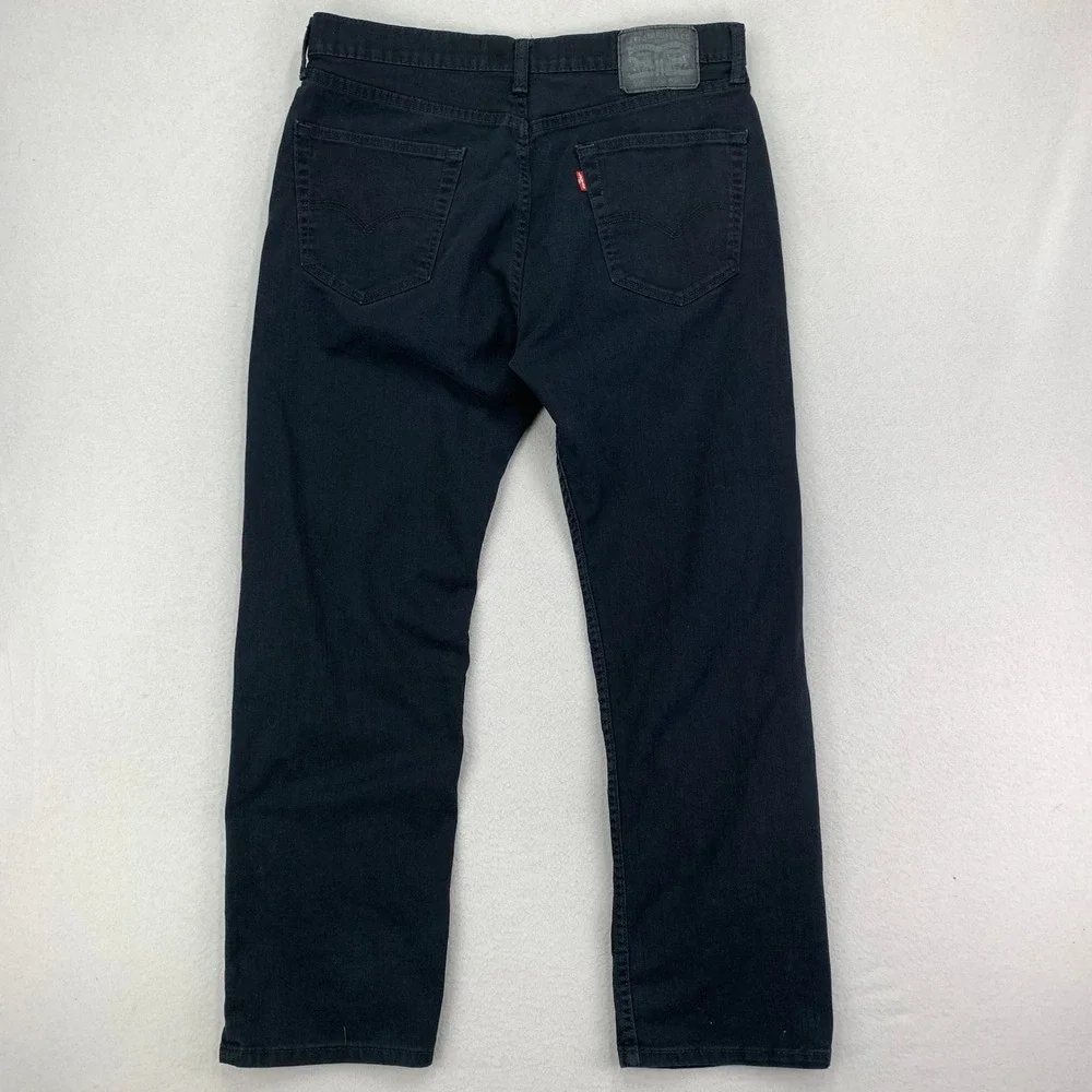 Levi's Jeans 505 Mens 34x30 Black Denim‎ Regular Straight Zipper Fly Retro Work
